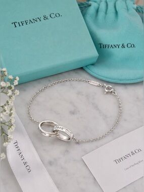 Authenticated Tiffany & Co 1837 Interlocking Circles Bracelet Sterling Silver 6”
